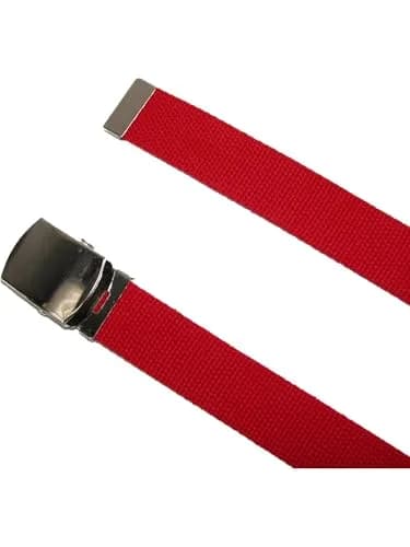 CTM Cotton Adjustable Belt with Nickel Buckle | Classic Casual Web Belt, Olive, Fits Up to 44 Inches thumbnail 4