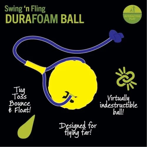 Starmark Swing 'n Fling DuraFoam Ball Dog Toy Medium 6.4 cm (2.5") | Floats & Flies Far for Fetch thumbnail 4