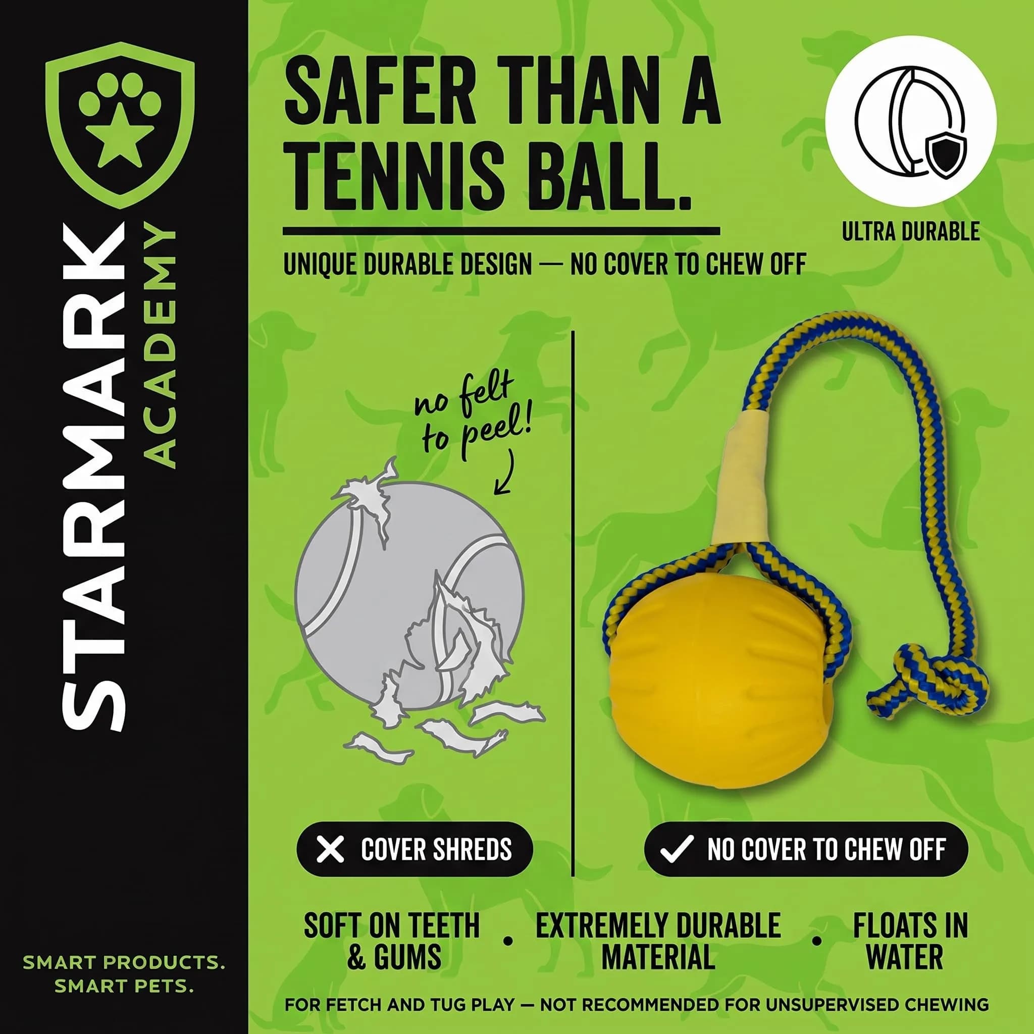 Starmark Swing 'n Fling DuraFoam Ball Dog Toy - Large Size, Floats & Flies Far for Fetch - view 4
