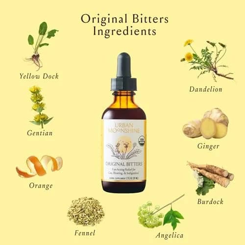 Urban Moonshine Digestive Bitters 8 Fl Oz | Organic Herbal Drops for Gas & Bloating thumbnail 3