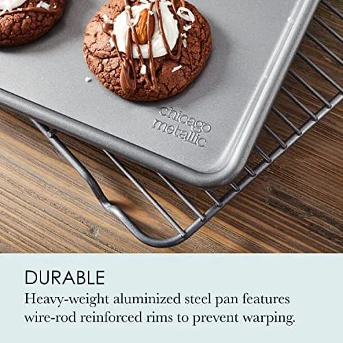 Chicago Metallic Jelly Roll Pan - 12.75 Inch | Heavy-Weight Aluminum, Even Heat, Nonstick thumbnail 5