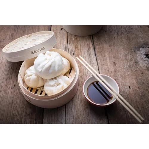 Helen's Asian Kitchen Bamboo Food Steamer With Lid, 6 Inch (15.2 cm) 2-Tier Basket | Authentic Asian Cooking thumbnail 4