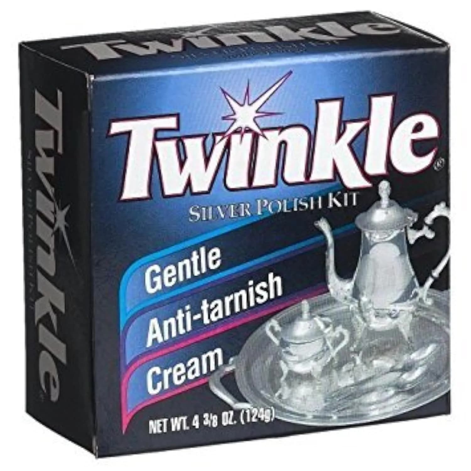 Twinkle Silver Polish Kit 217 ml (7.76 fl oz) | Gentle Anti-Tarnish Cream for Silverware & Jewelry — 4.38 Ounce