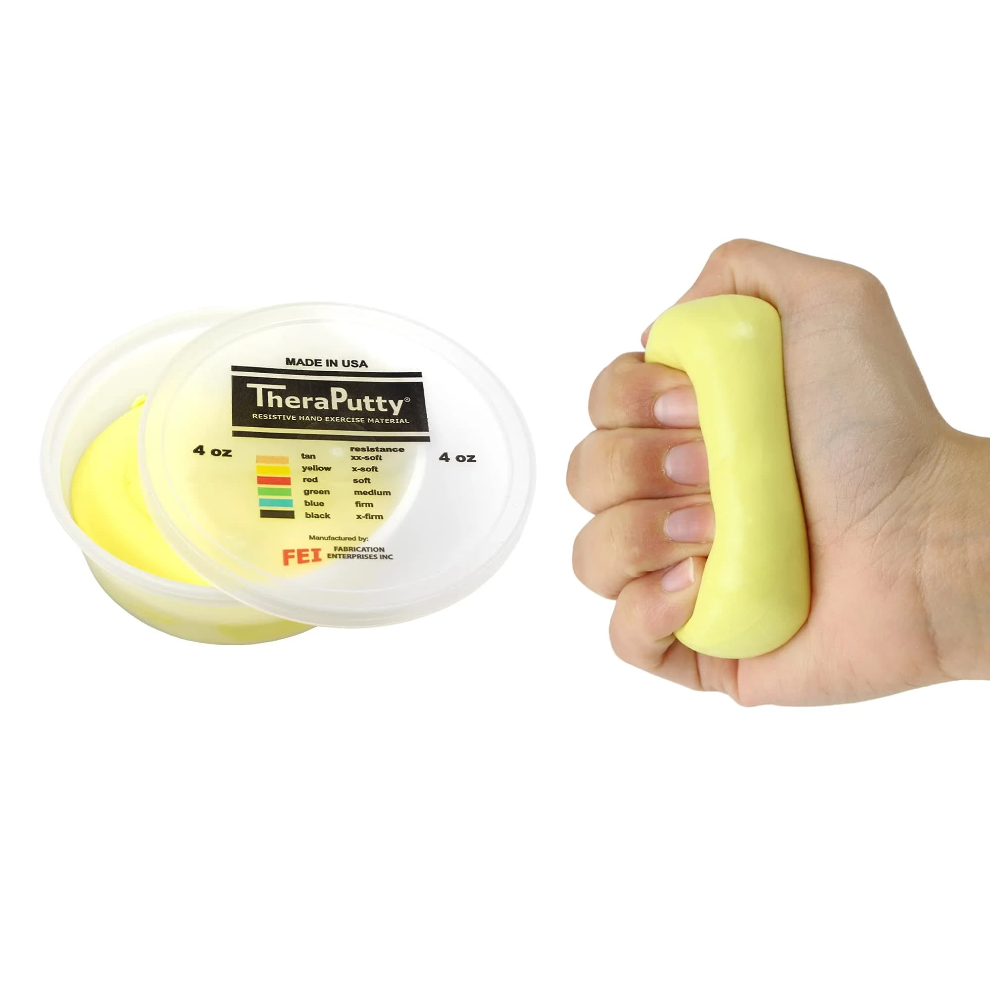 CanDo TheraPutty X-Soft Yellow 4 oz (113 g) | Hand Therapy & Rehabilitation Putty - main product image