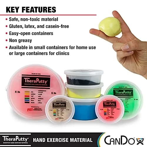 CanDo TheraPutty X-Soft Yellow 4 oz (113 g) | Hand Therapy & Rehabilitation Putty thumbnail 5