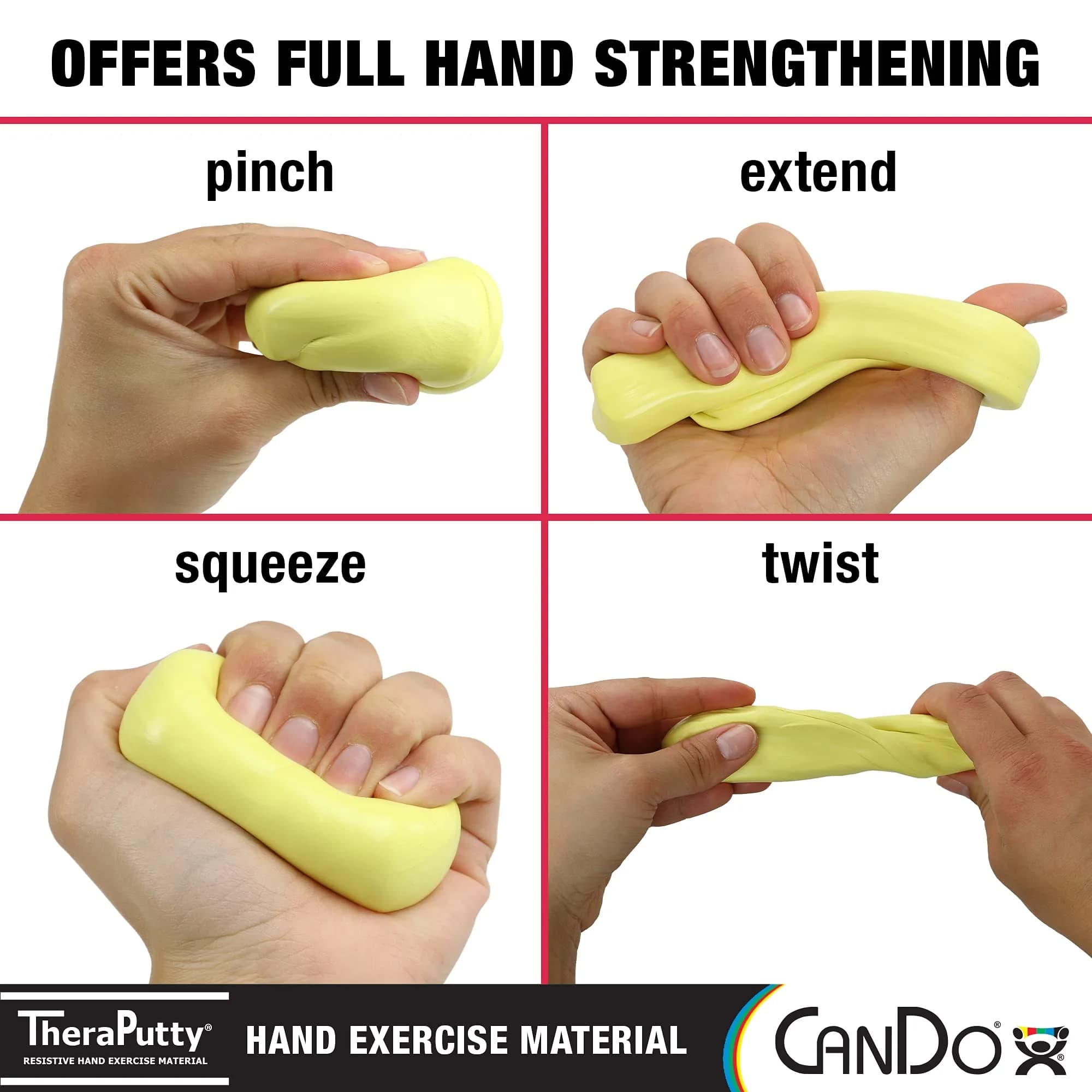CanDo TheraPutty X-Soft Yellow 4 oz (113 g) | Hand Therapy & Rehabilitation Putty - view 3