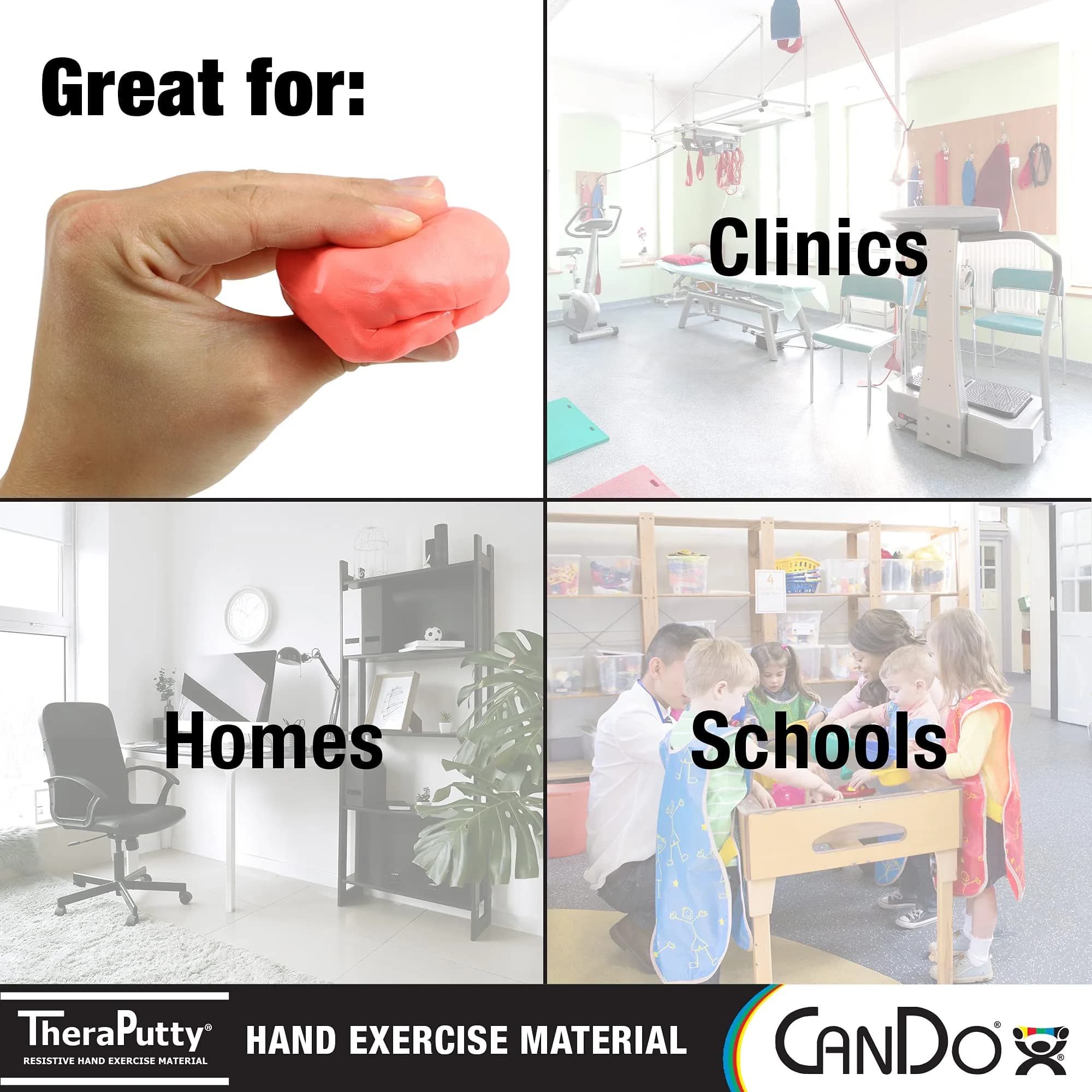 CanDo TheraPutty Standard Hand Exercise Putty 113g (4 oz) | Soft Resistance for Rehab & Grip - view 2