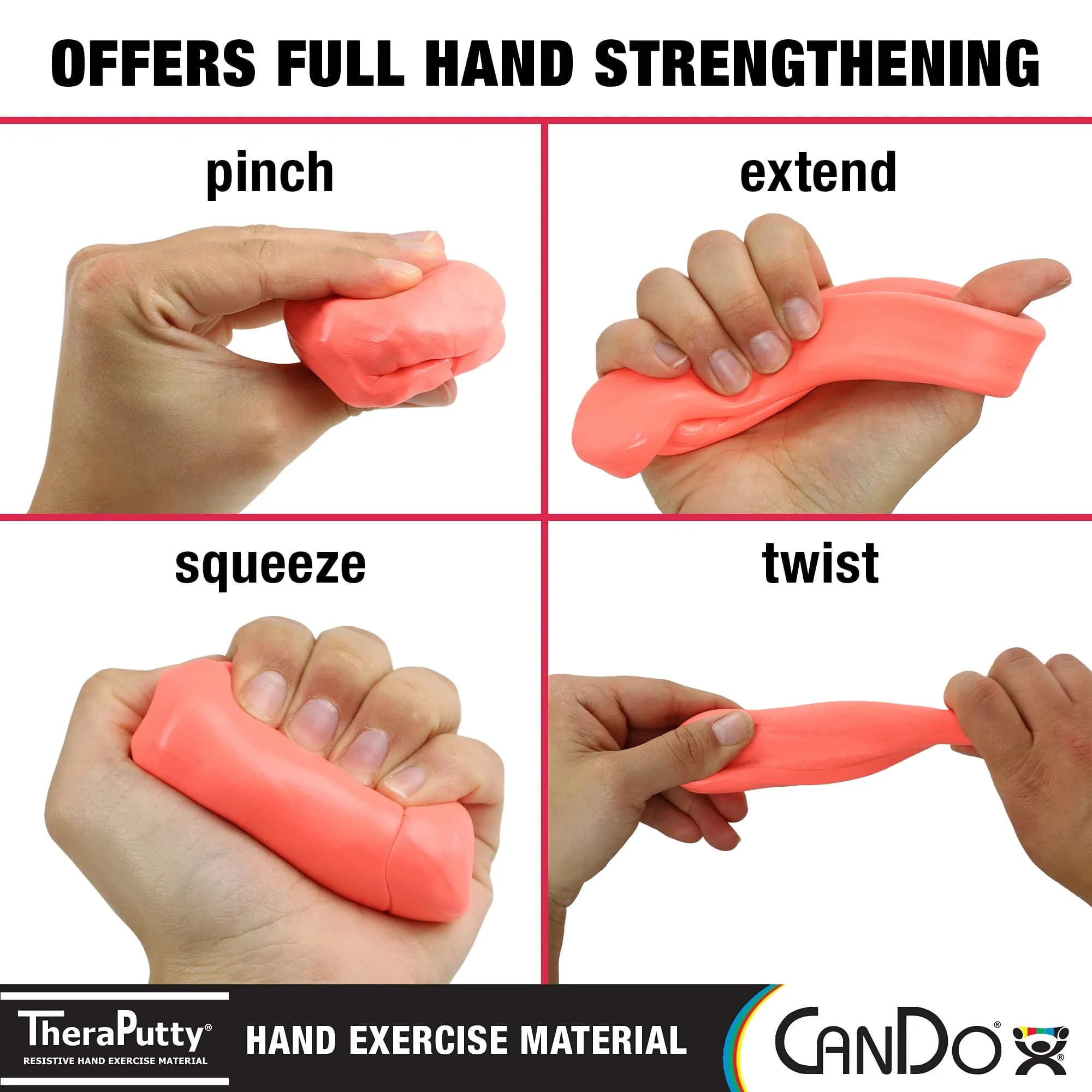 CanDo TheraPutty Standard Hand Exercise Putty 113g (4 oz) | Soft Resistance for Rehab & Grip - view 3