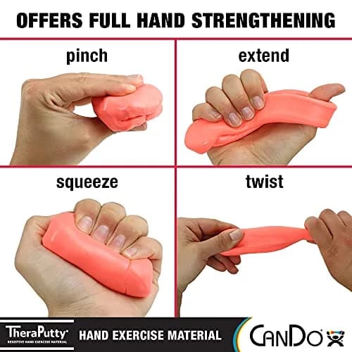 CanDo TheraPutty Standard Hand Exercise Putty 113g (4 oz) | Soft Resistance for Rehab & Grip thumbnail 3