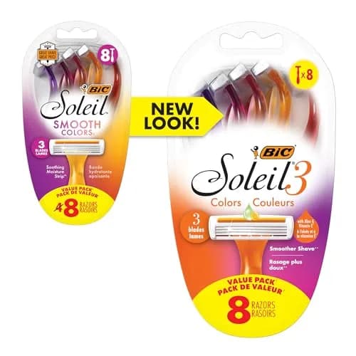 BIC Soleil 3 Colors Womens Disposable 3-Blade Razors, 8-Pack, Smooth | Travel-Friendly Bikini Razor with Aloe & Vitamin E thumbnail 5