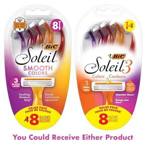 BIC Soleil 3 Colors Womens Disposable 3-Blade Razors, 8-Pack, Smooth | Travel-Friendly Bikini Razor with Aloe & Vitamin E thumbnail 7