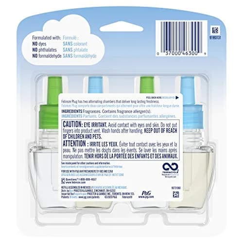 Febreze Plug in Air Freshener Morning & Dew Scented Oil Refill 52ml (1.74 Fl Oz), Pack of 2 | Continuous Odor Fighting for Indian Homes thumbnail 2