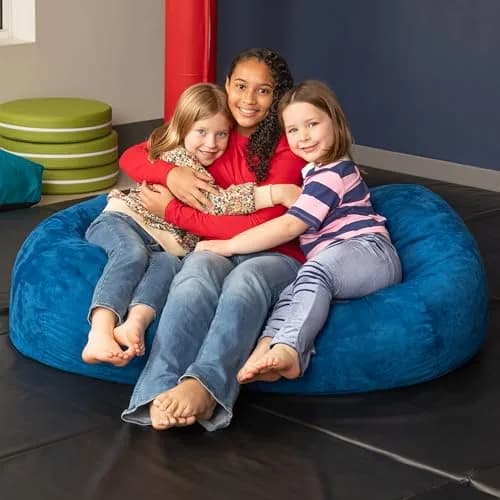 Jaxx Sofa Saxx 4-Foot Bean Bag Lounger, Blueberry | Plush Foam Support for Kids & Adults thumbnail 4