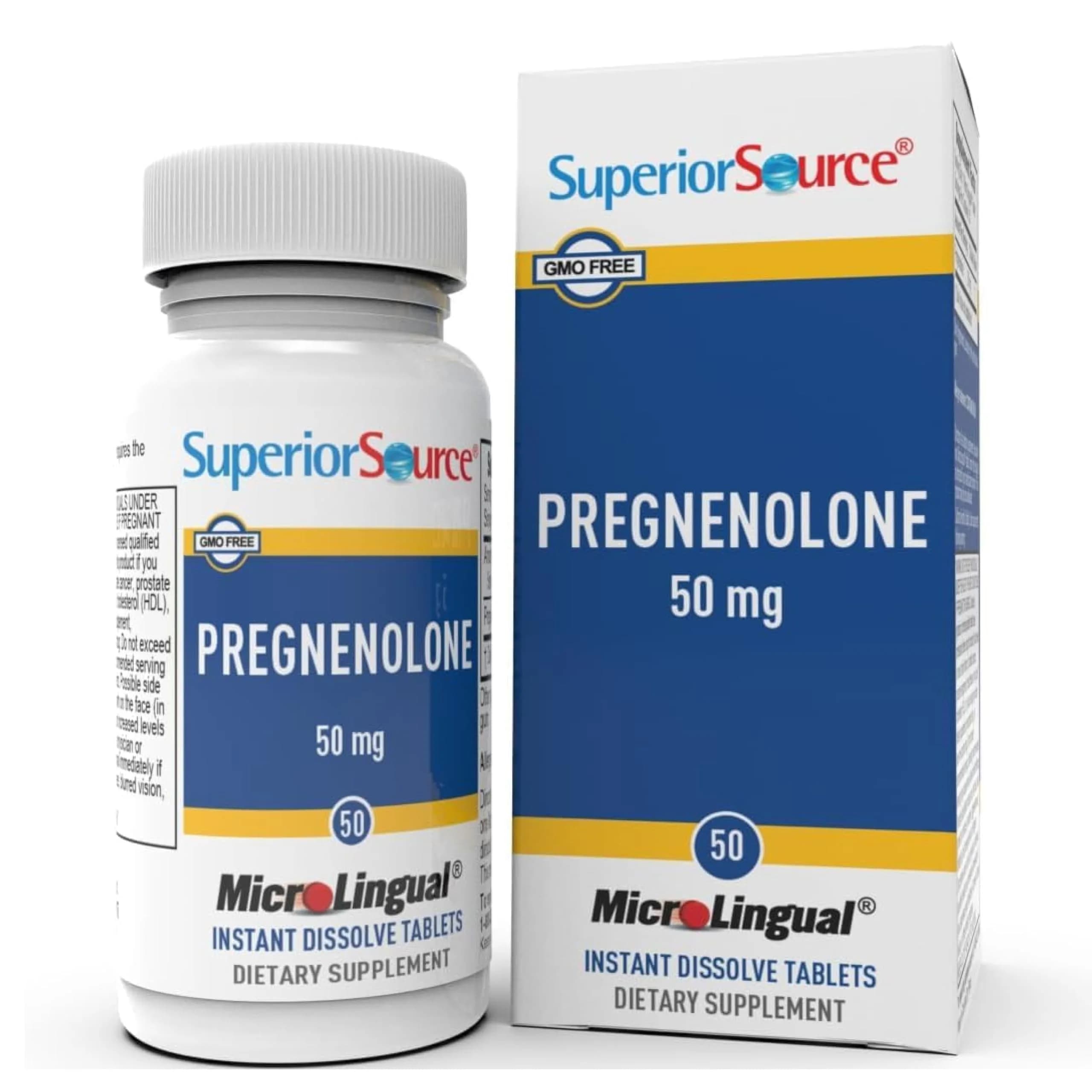 Superior Source Pregnenolone 50 mg | Sublingual Tablets for Hormone & Brain Support, 50 Count — Tablet