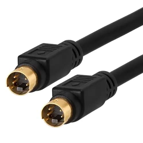 Cmple S Video Cable 25 ft SVHS 4-PIN Video Cable Mini Din S-Video Cord for Home Theater, Camcorder, DSS Receiver, DVD Player - Black | High-Quality 4-pin SVHS thumbnail 3