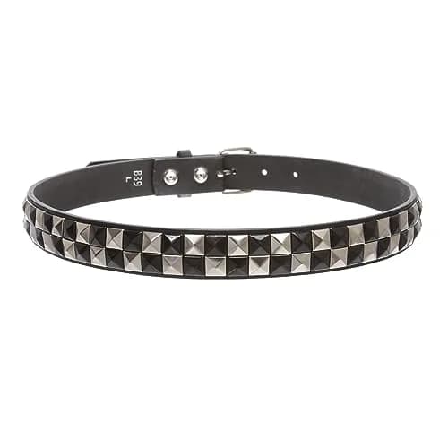 Beltiscool Kids 1" Punk Rock Leather Belt | Checkerboard & Star Studded, Snap On, Unisex, L-32 thumbnail 4