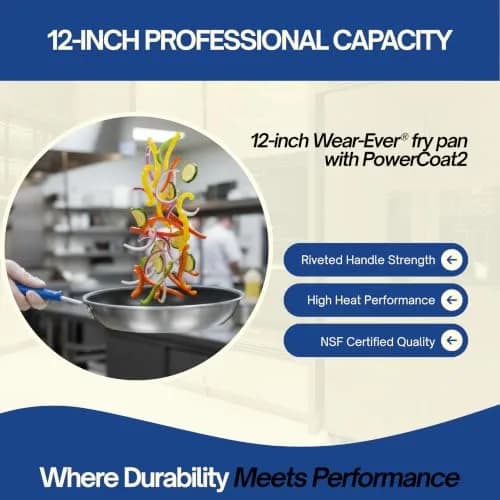 Vollrath 12" Wear-Ever CeramiGuard II Fry Pan with Cool Handle | Nonstick Aluminum Cookware thumbnail 7