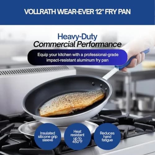 Vollrath 12" Wear-Ever CeramiGuard II Fry Pan with Cool Handle | Nonstick Aluminum Cookware thumbnail 2