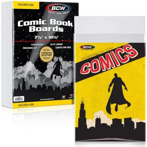 BCW Golden Age Comic Backing Boards 7.5 x 10.5 inches | Acid-Free Archival Support for Comics thumbnail 1
