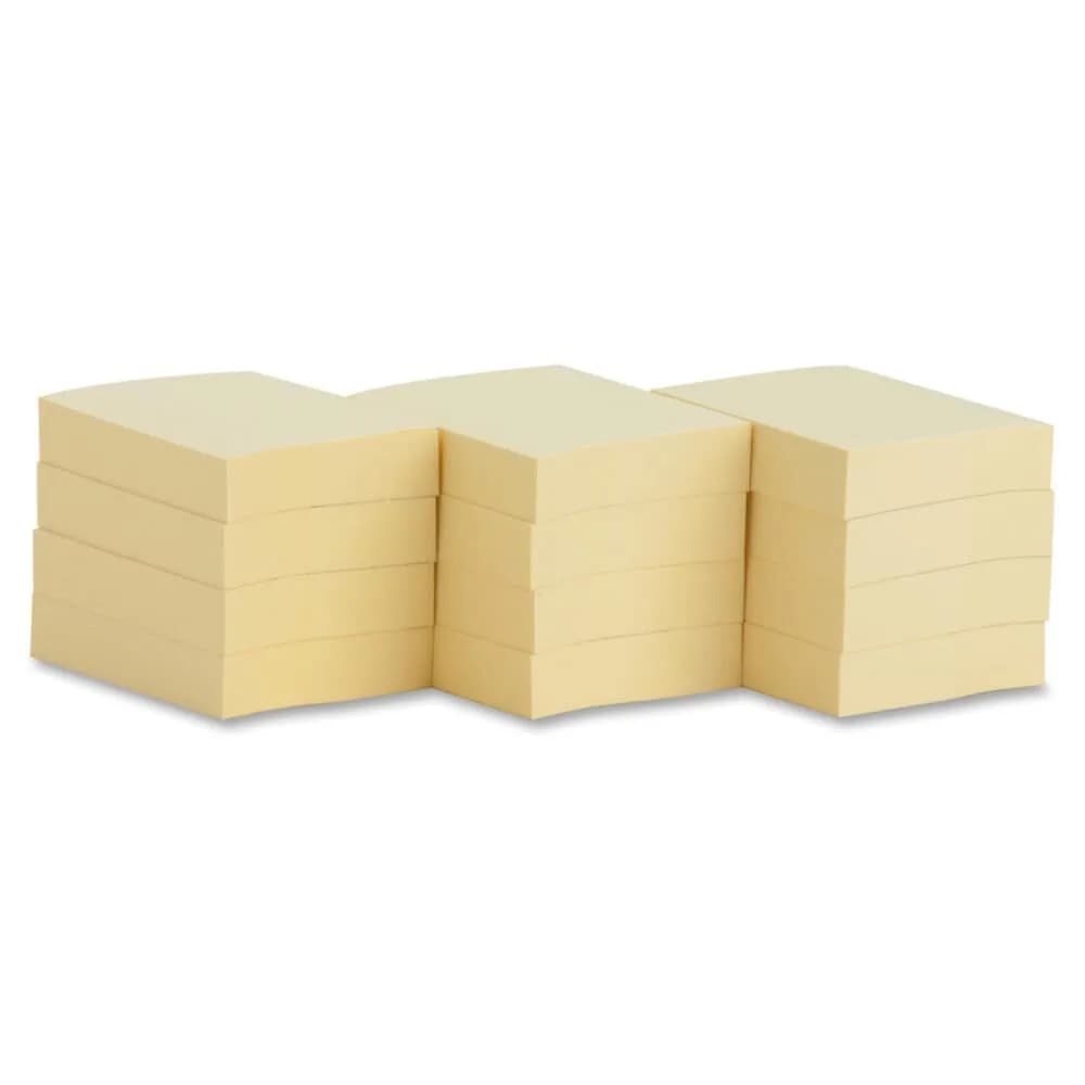 Business Source Yellow Repositionable Adhesive Notes 1.9cm x 2.5cm (12-Pack) — 1.4" x 1.9"