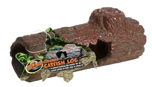 Zoo Med Ceramic Sinking Catfish Log 16.4 cm (6.45-Inch) | Naturalistic Aquarium Shelter thumbnail 1