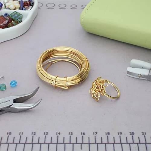 The Beadsmith Square Craft Wire - Soft Temper Beading Wire, Gold Color, 18 Gauge (0.04 inches / 1 mm), 4 Yards thumbnail 7