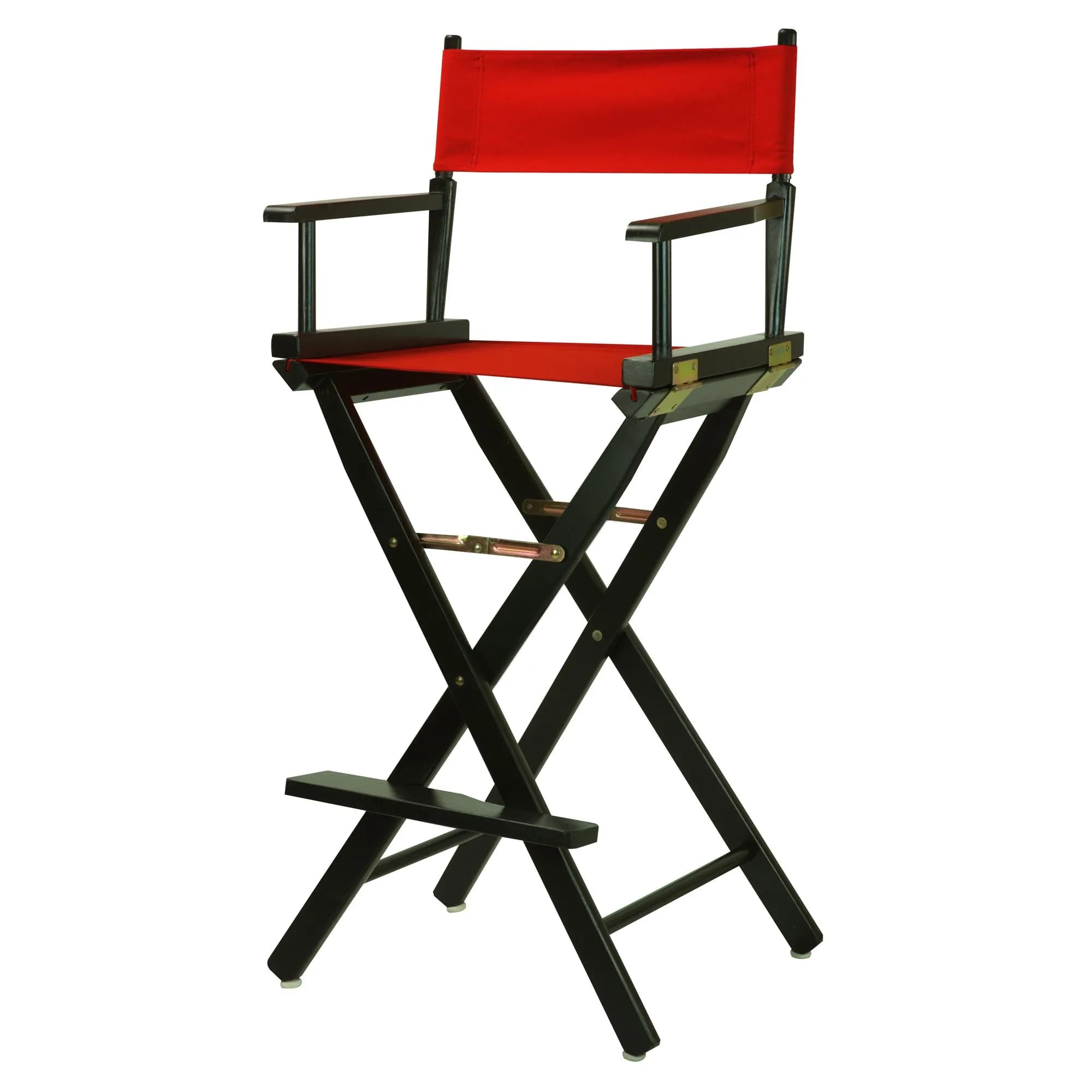Casual Home 30" Director's Chair Black Frame with Red Canvas | Classic foldable design for versatile seating