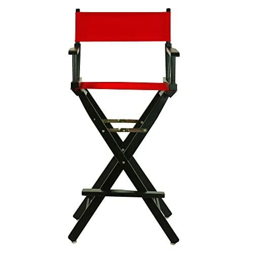Casual Home 30" Director's Chair Black Frame with Red Canvas | Classic foldable design for versatile seating thumbnail 5