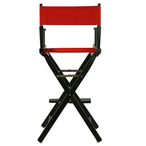 Casual Home 30" Director's Chair Black Frame with Red Canvas | Classic foldable design for versatile seating thumbnail 3