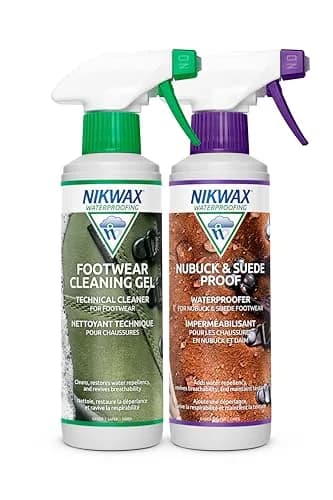 Nikwax Nubuck & Suede Proof DUO-Pack Waterproofing & Cleaning Spray 600ml | Restores DWR & Leather Care thumbnail 1