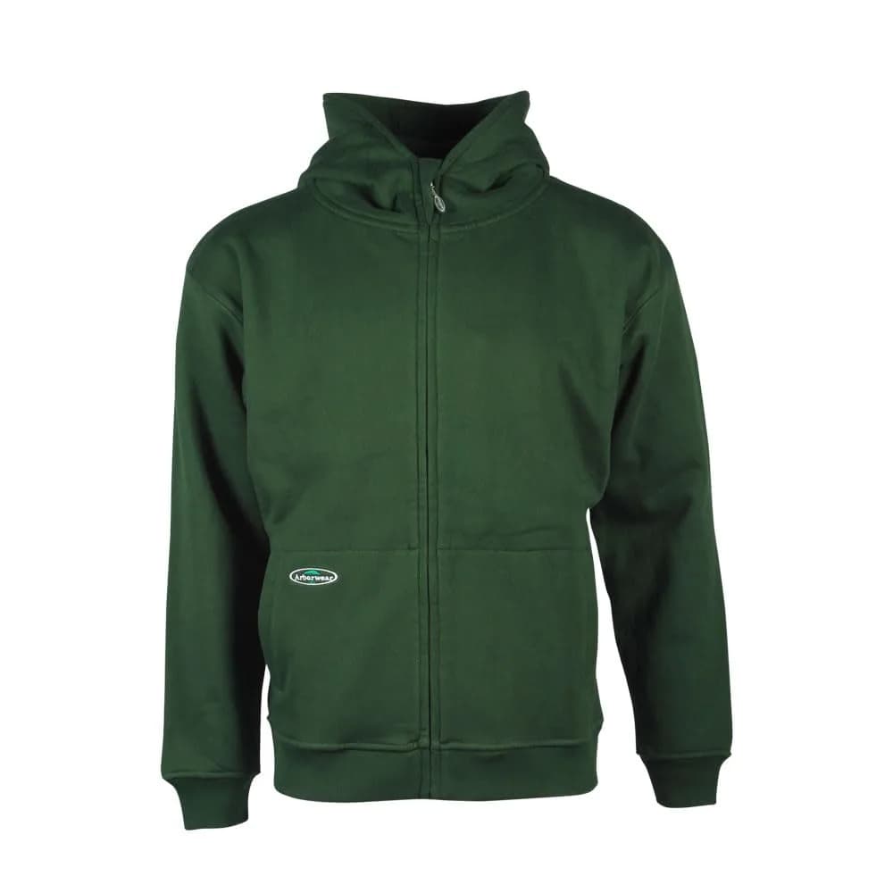 Arborwear Double-Thick Full Zip Hoodie for Men, Forest Green - Small | Heavyweight Cotton for Work & Cold
