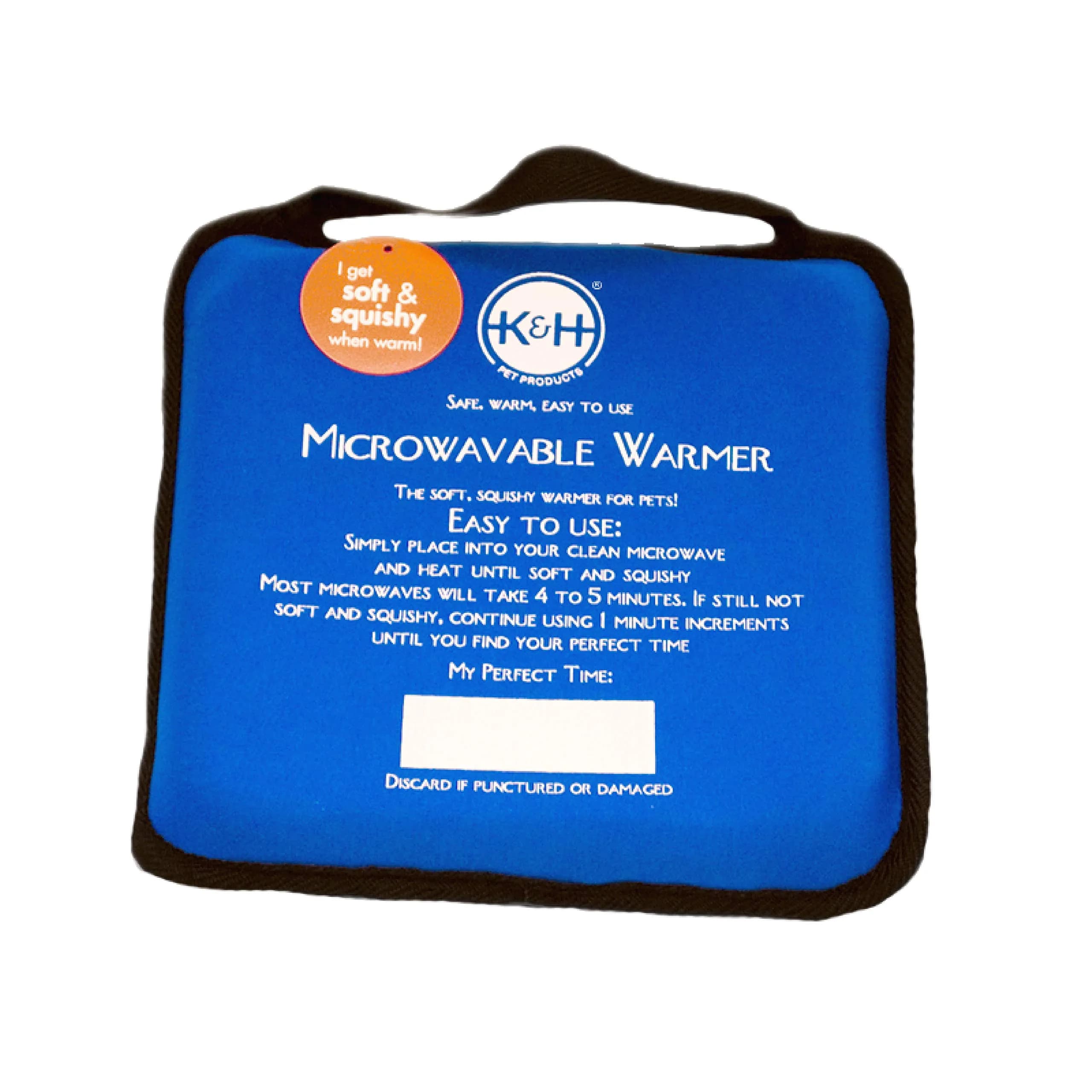 K&H Pet Products Microwavable Pet Bed Warmer Blue 9" x 9" | Safe Indoor/Outdoor Pet Warmth