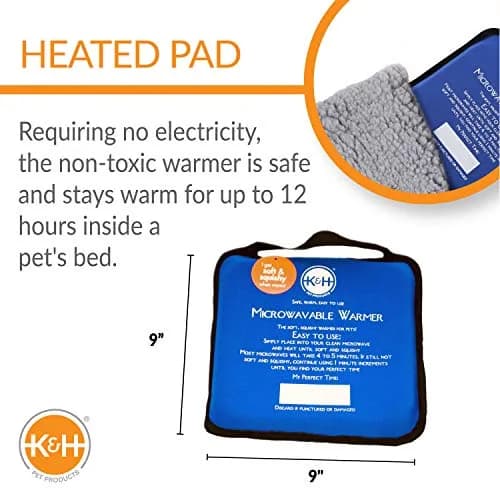 K&H Pet Products Microwavable Pet Bed Warmer Blue 9" x 9" | Safe Indoor/Outdoor Pet Warmth thumbnail 2