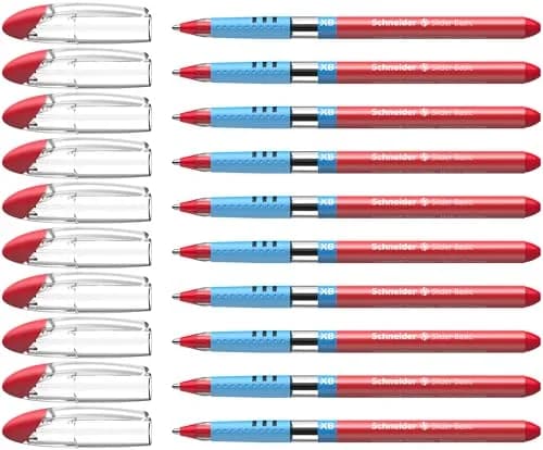 Schneider Slider Basic XB Ballpoint Pen, 1.4 mm, Red Ink, Box of 10 Pens | Smooth Viscoglide Ink Flow thumbnail 1