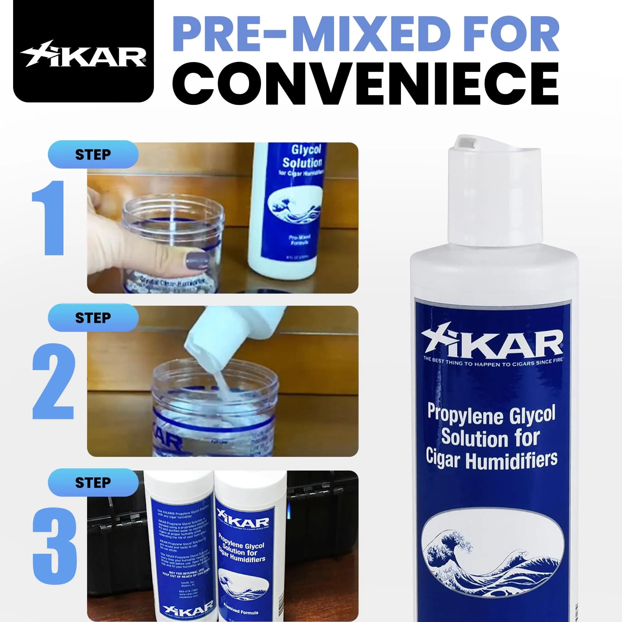 Xikar Humidor Solution Premium Pre-Mixed Propylene Glycol for 70% Relative Humidity 473ml (16 Fl Oz) - view 4