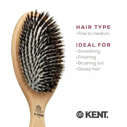 Kent PF07 Boar Bristle & Nylon Mix Cushion Brush 22.86 cm (9 in) | Detangles & Smooths Hair thumbnail 7