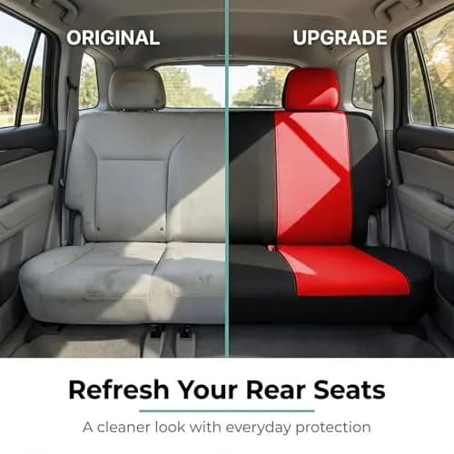 FH Group Red Universal Fit Rear Seat Cover | Protects Against Spills, Stains & Dirt thumbnail 6