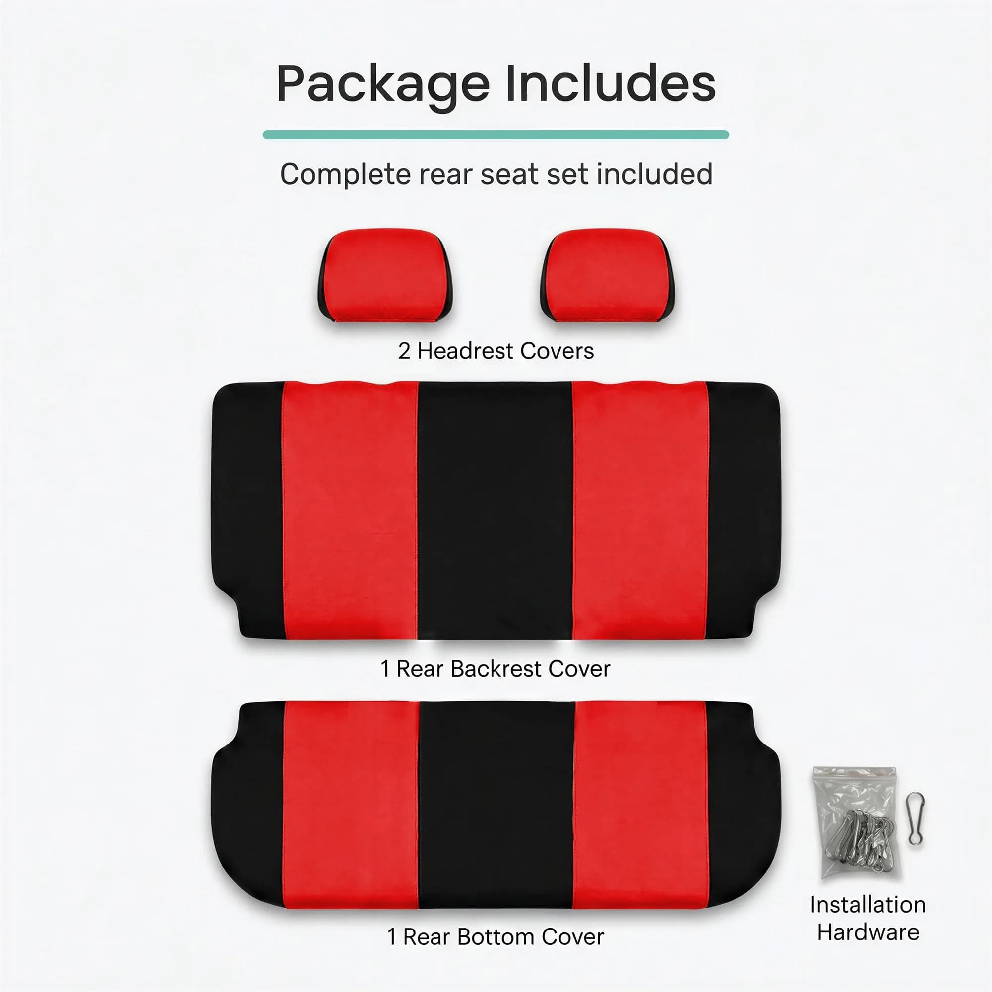 FH Group Red Universal Fit Rear Seat Cover | Protects Against Spills, Stains & Dirt - view 7