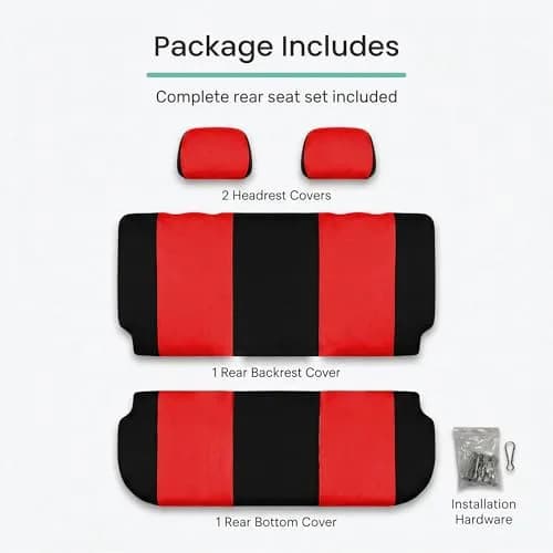 FH Group Red Universal Fit Rear Seat Cover | Protects Against Spills, Stains & Dirt thumbnail 7