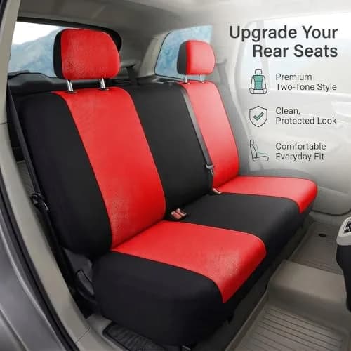 FH Group Red Universal Fit Rear Seat Cover | Protects Against Spills, Stains & Dirt thumbnail 8
