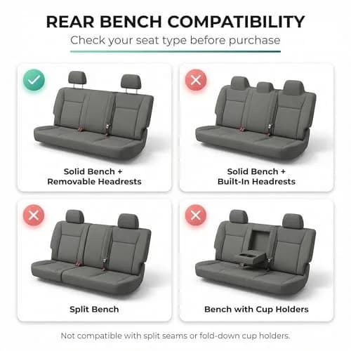 FH Group Red Universal Fit Rear Seat Cover | Protects Against Spills, Stains & Dirt thumbnail 2