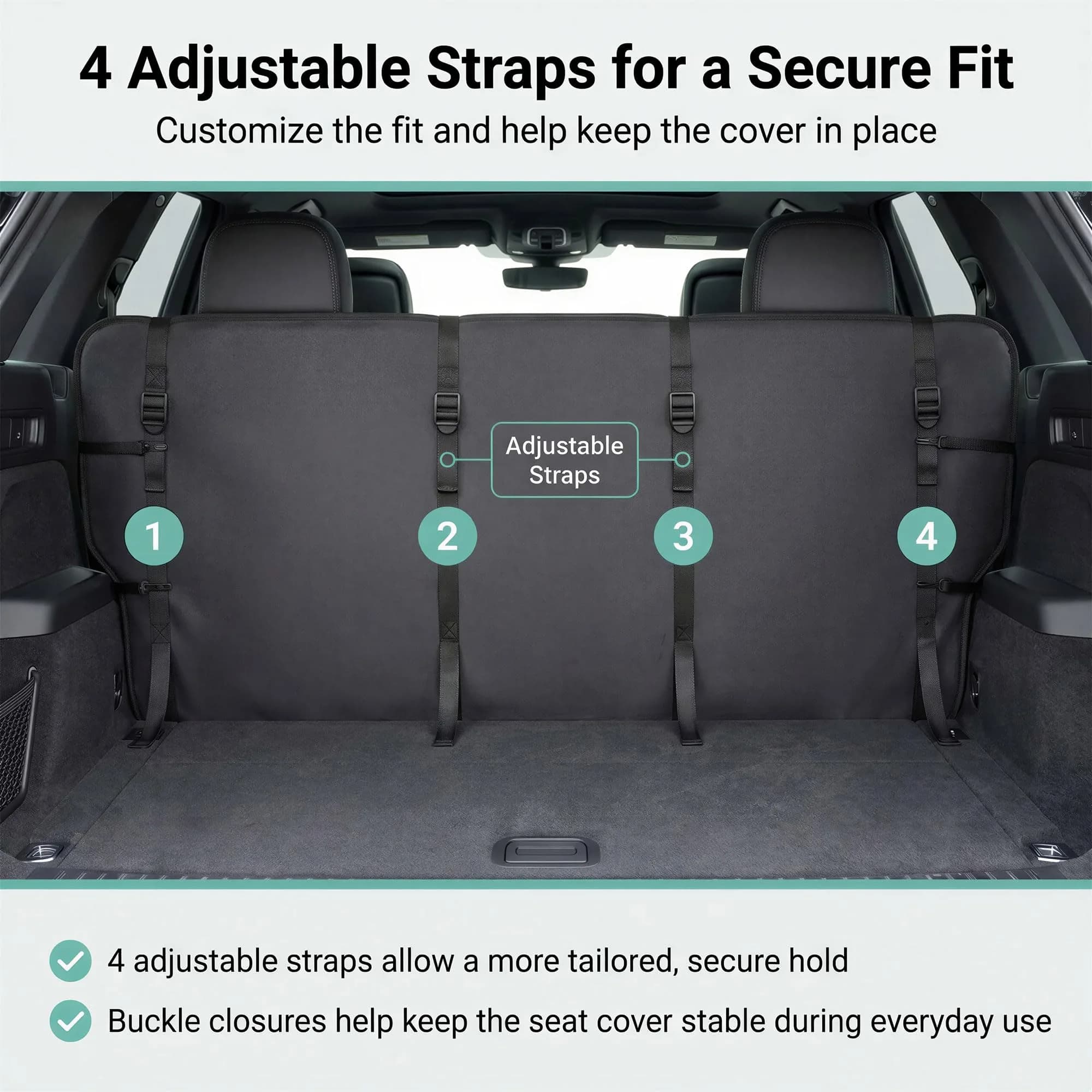 FH Group Red Universal Fit Rear Seat Cover | Protects Against Spills, Stains & Dirt - view 4