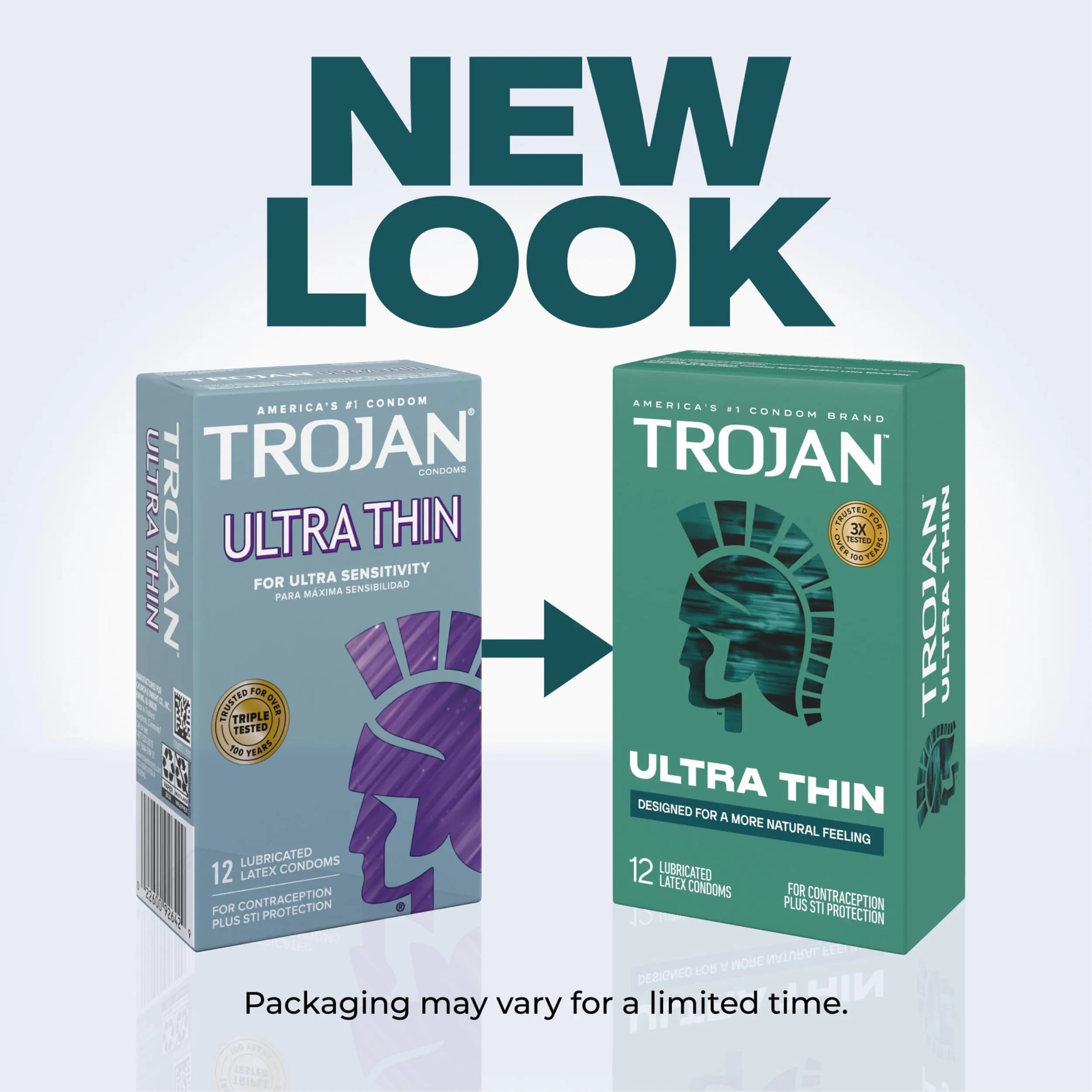 TROJAN Ultra Thin Latex Condoms for Men, 12 Count | Natural Feeling, Premium Protection - view 2