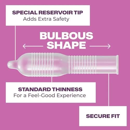 Trojan Her Pleasure Plus Spermicide Latex Lubricated Condoms, 12 Count | Ribbed & Contoured for Extra Sensation thumbnail 4