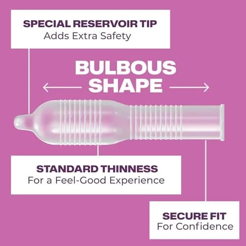 Trojan Her Pleasure Sensations Lubricated Condoms | Ribbed & Contoured for Extra Stimulation (12 Count) thumbnail 3