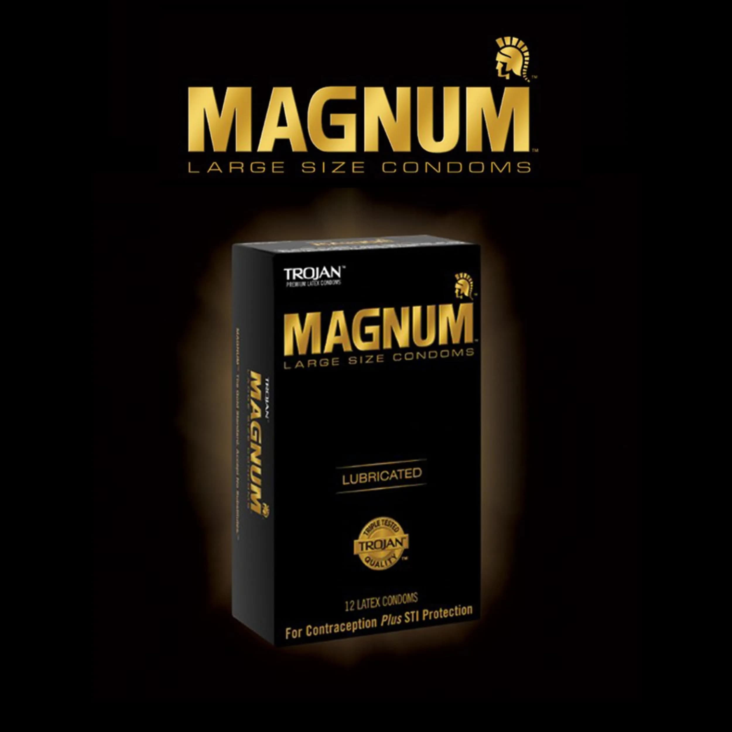 TROJAN Magnum Large Size Lubricated Condoms, 12 Count | Thinner Latex for Natural Feel - view 6