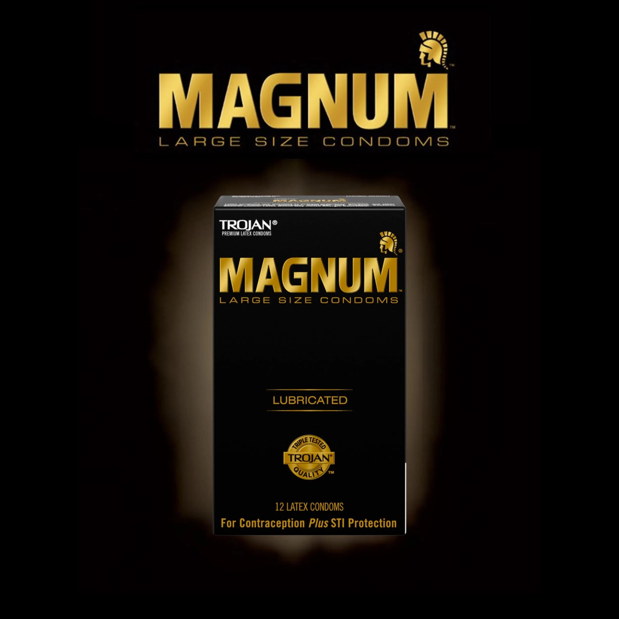TROJAN Magnum Large Size Lubricated Condoms, 12 Count | Thinner Latex for Natural Feel - view 9