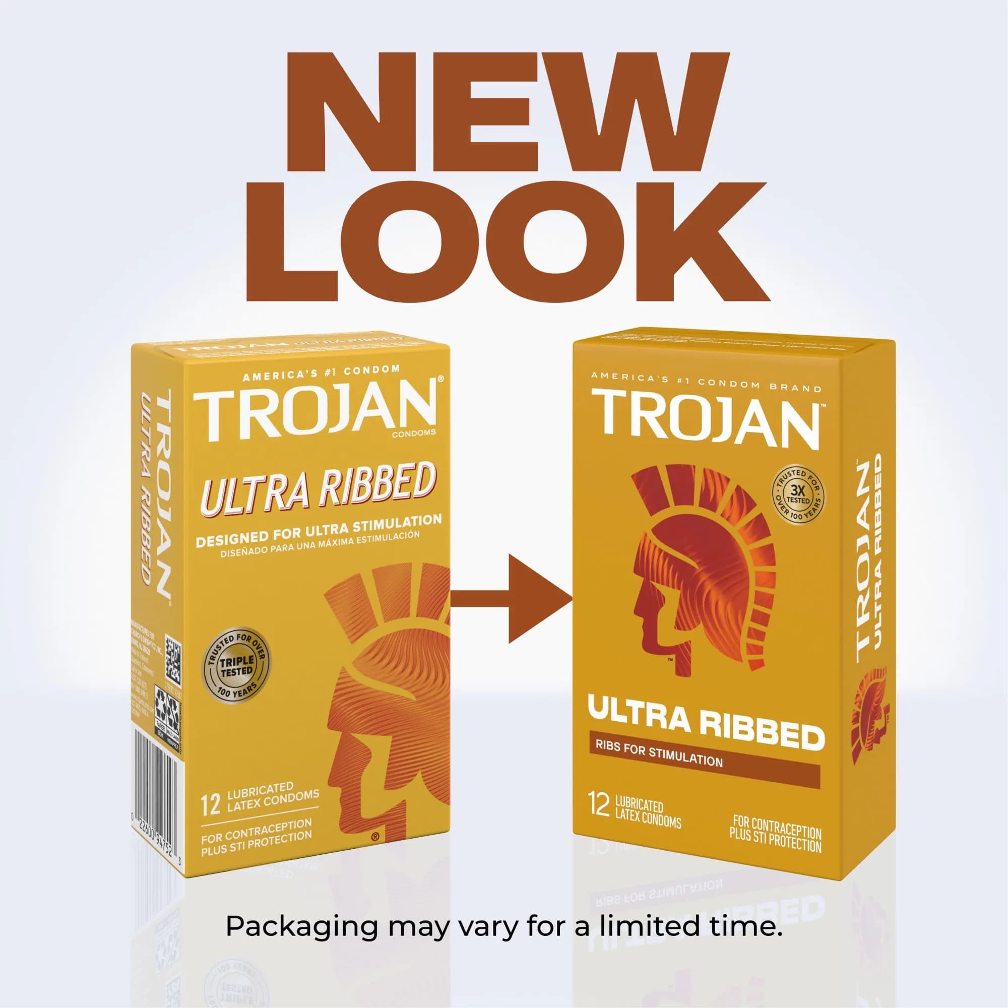 TROJAN Stimulations Ultra Ribbed Lubricated Condoms, 12 Count | Premium Latex for Enhanced Sensation - view 2