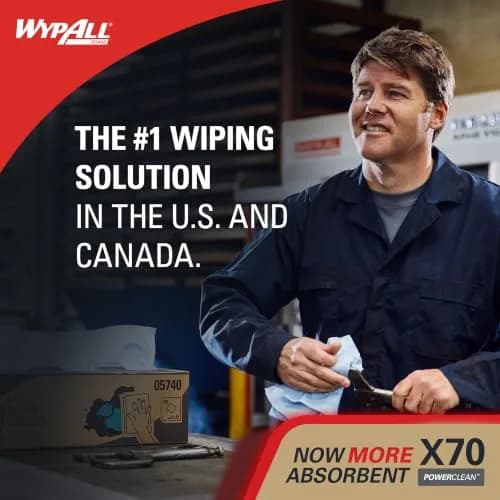 WypAll PowerClean X70 Medium Duty Cloths, 12 Packs x 76 Towels | Absorbent Industrial Wipes for Heavy-Duty Cleaning thumbnail 5