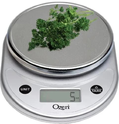 Ozeri Pronto Kitchen and Food Scale with Variable Graduation Technology® 6000g (13.2 lb) | Precision Weighing for Baking and Nutrition — All Silver